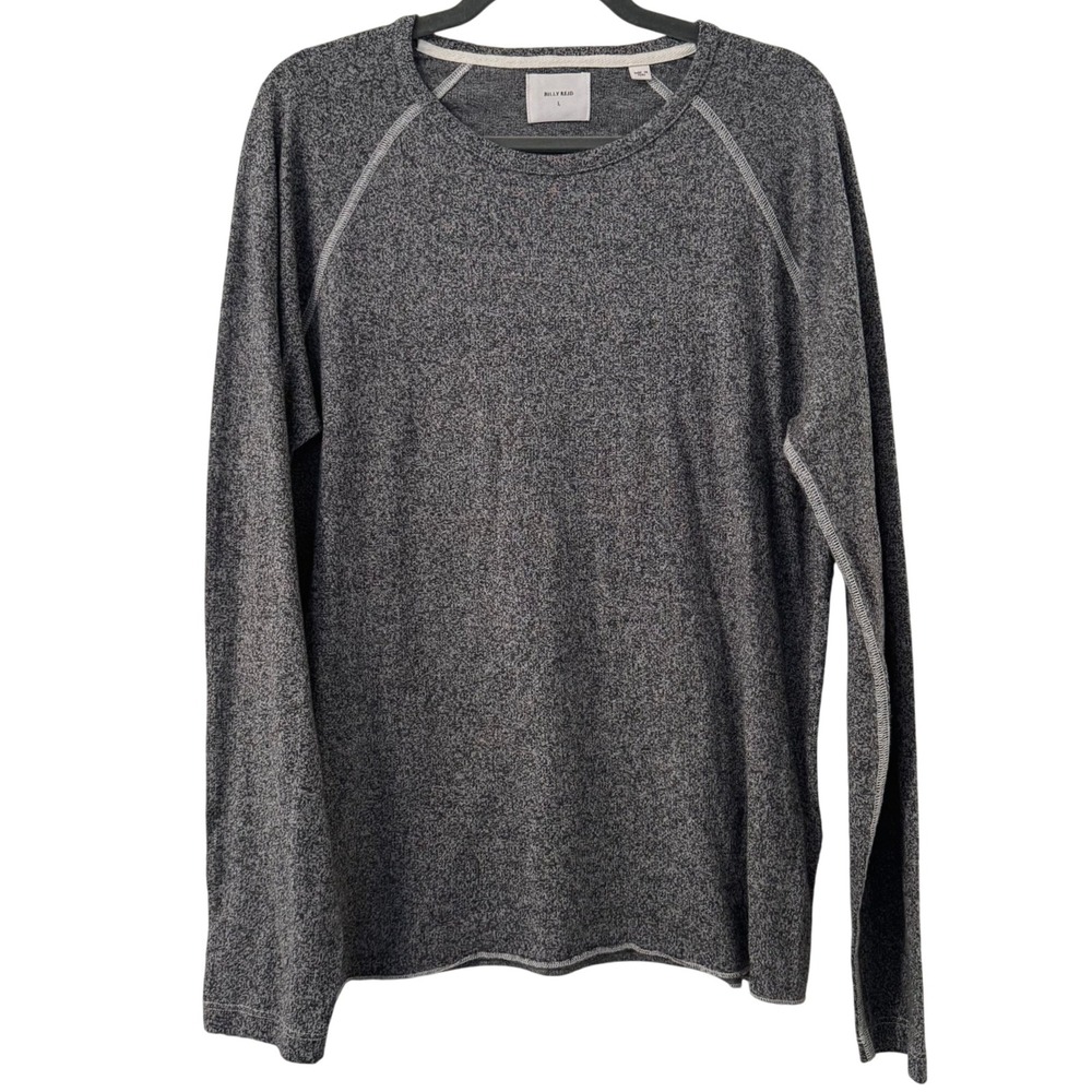 Billy Reid Mens Gray Crewneck Long Sleeve Shirt Large Minimalist Casual Soft
